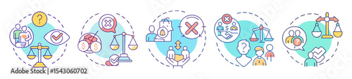 Infographic showing ethical considerations and moral principles in a series of symbols