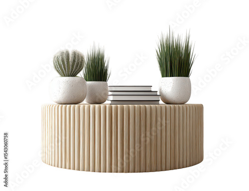 Beige coffee table plants