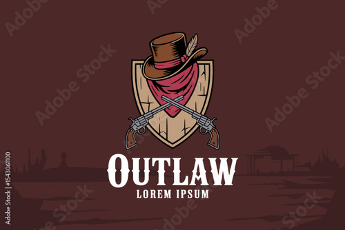 Outlaw Cowboy Western Logo