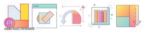 Conceptual Process Diagram Illustration with Geometric Shapes and Arrows Depicting Transformation