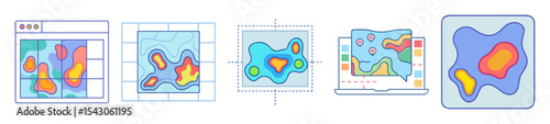 Heatmap Visualization Examples on Web Interface and Application Designs Showing Trending Areas
