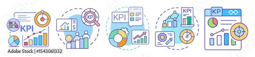 Visual Representation of Key Performance Indicators and Business Analytics Concepts