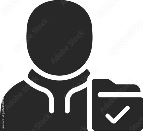 Administrator solid icon used in system access, user management, and digital administration designs.