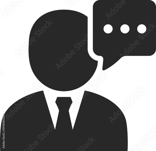 Consultant solid icon used in business, communication, and professional advisory designs.