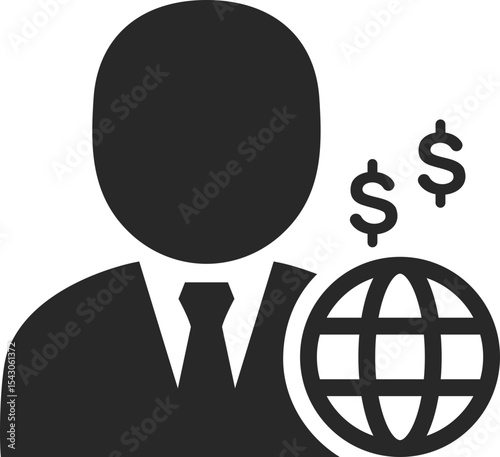 Economist solid icon used in finance, global economy, and business profession designs.