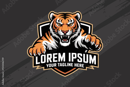 Tiger Logo with Aggressive Expression