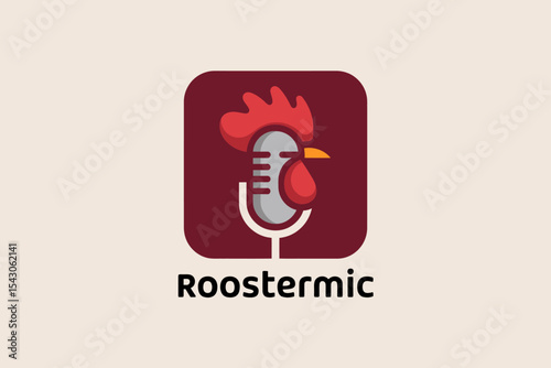 Rooster and Microphone Logo