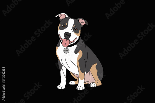 Pitbull Dog Illustration