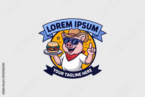 Cowboy Pig Burger Logo