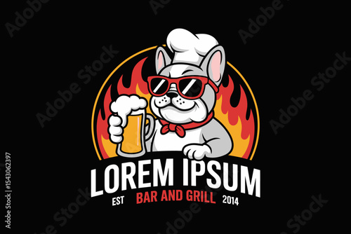 Cute Dog Chef Logo