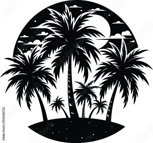 Palm Tree Cluster Molten Sunset