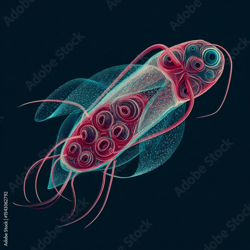 A stylized vector of a rotifer