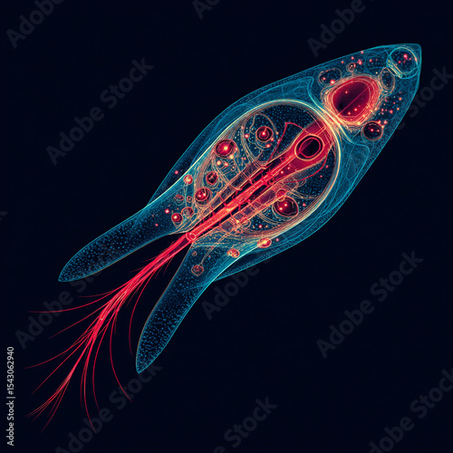 A stylized vector of a rotifer