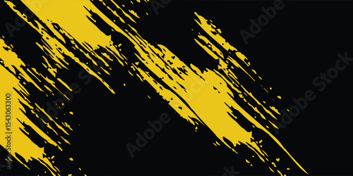 Abstract Black and Yellow Dirty Grunge Background with Halftone Effect. Sports Background with Brush Stroke modern arts vector eps10