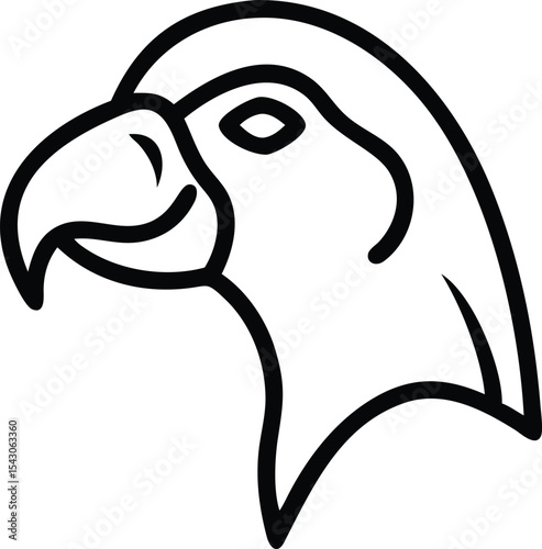 Monoline presents a detailed parrot head with defined features and a strong beak