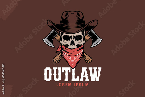 Outlaw Skull Logo Design