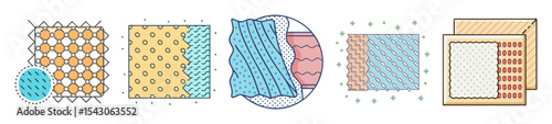 Textile swatch designs with various patterns and textures for design inspiration