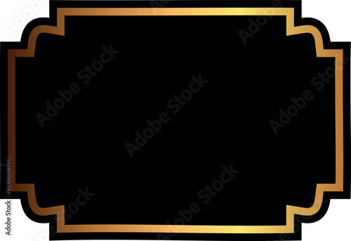 Blank label printed templates design black and gold. Promotional badge. Shopping labels. Brand sticker badge.
