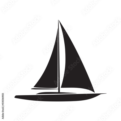 Sailboat Silhouette Vector – Minimal Sea Travel and Adventure Icon