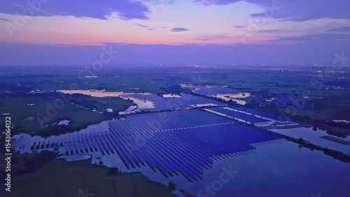 Photovoltaic panels at sunset