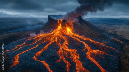 Volcanic eruption landscape