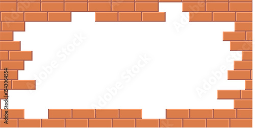 Brown brick template background with negative area for text