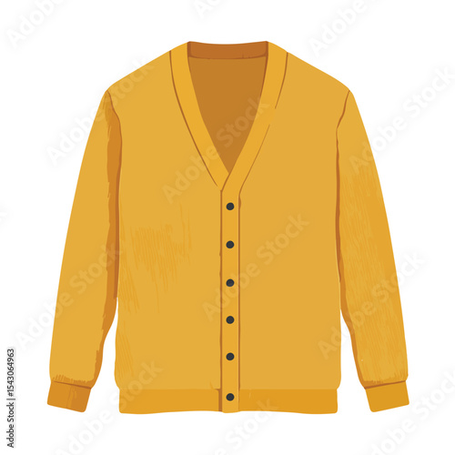cardigan isolated in White Background, cardigan vector mockup, Flat lay vector illustration 