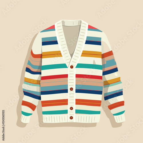 cardigan isolated in White Background, cardigan vector mockup, Flat lay vector illustration 
