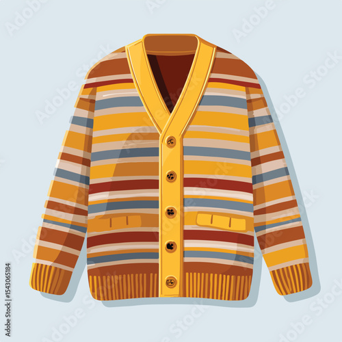cardigan isolated in White Background, cardigan vector mockup, Flat lay vector illustration 