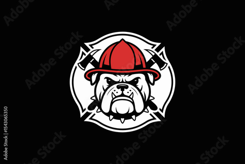 Bulldog Firefighter Logo