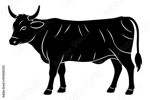 silhouette of a cow