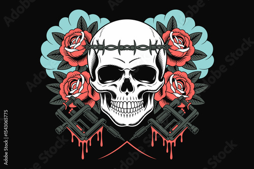 Skull and Rose Tattoo Logo