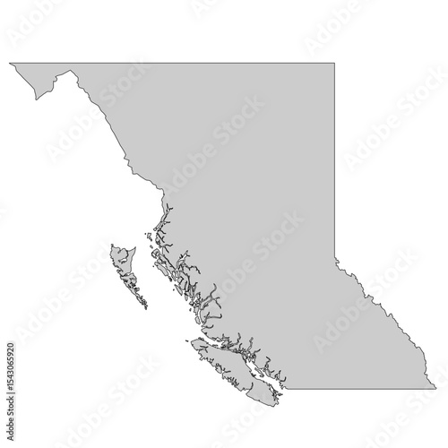 British Columbia Map – Canada Province Gray Silhouette