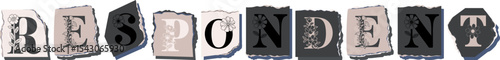 RESPONDENT Floral Typography of a Concept Word � Elegant Torn Paper Letter Design