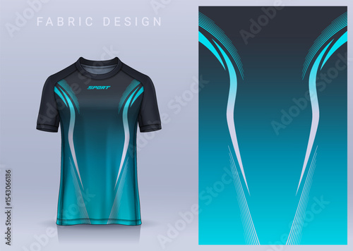 Fabric textile design for Sport t-shirt, Soccer jersey mockup for football club. uniform front view.	