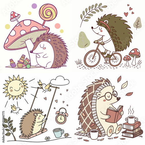 High-Quality hedgehogs Illustrations in Various Styles – SVG Bundle