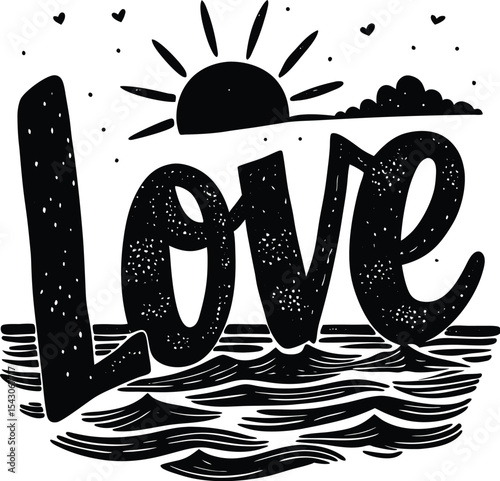 Love Message In Sunset Sand Art