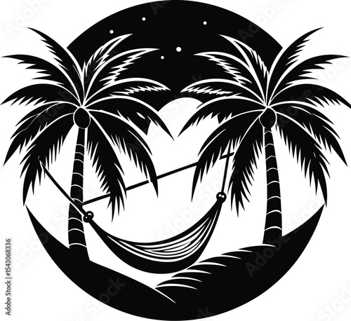 Hammock Between Palms Magic Hour