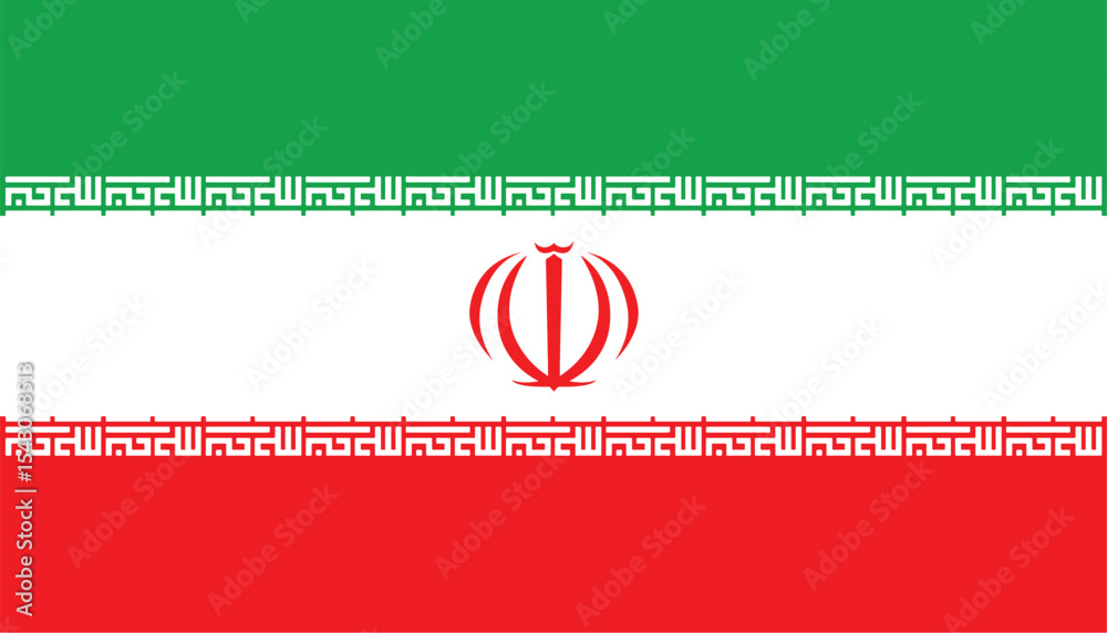 Nationall flag of Iran. Vector illustration
