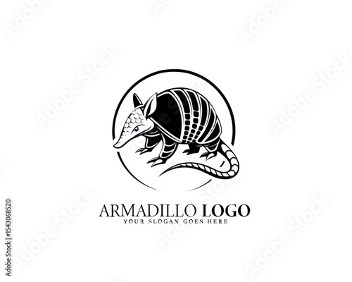 Creative black and white armadillo icon design for branding natural products, modern packaging design, and wildlife-themed identity visuals.

