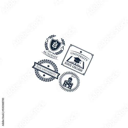 Collection of Educational Institution Logos in a Clean, Modern Style