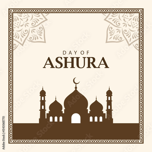 Day of Ashura lettering frame. 10 Muharram