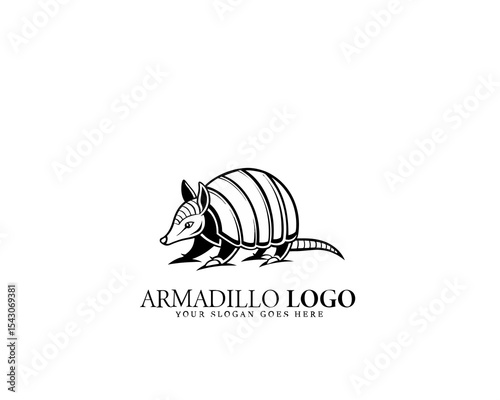 Black and white armadillo vector design with bold and minimalist linework. Great for clean brand identity and modern wildlife product visuals.

