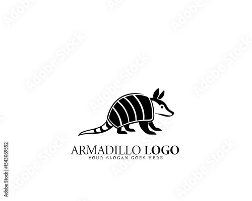 Modern black and white armadillo icon logo design with strong silhouette. Great for stylish branding and elegant natural product identity.

