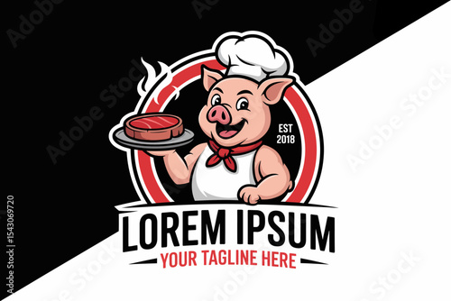 BBQ Pig Chef Mascot