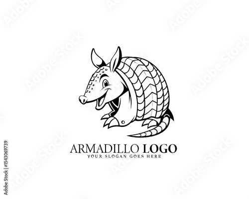 Stylish black and white armadillo vector illustration logo with clean modern detail. Great for premium product packaging and identity systems.

