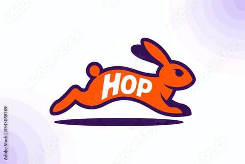 Jumping Rabbit Logo with Text