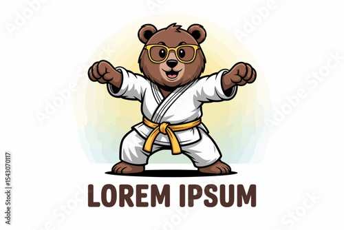 Karate Bear Character Illustration