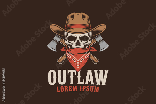 Outlaw Cowboy Skull