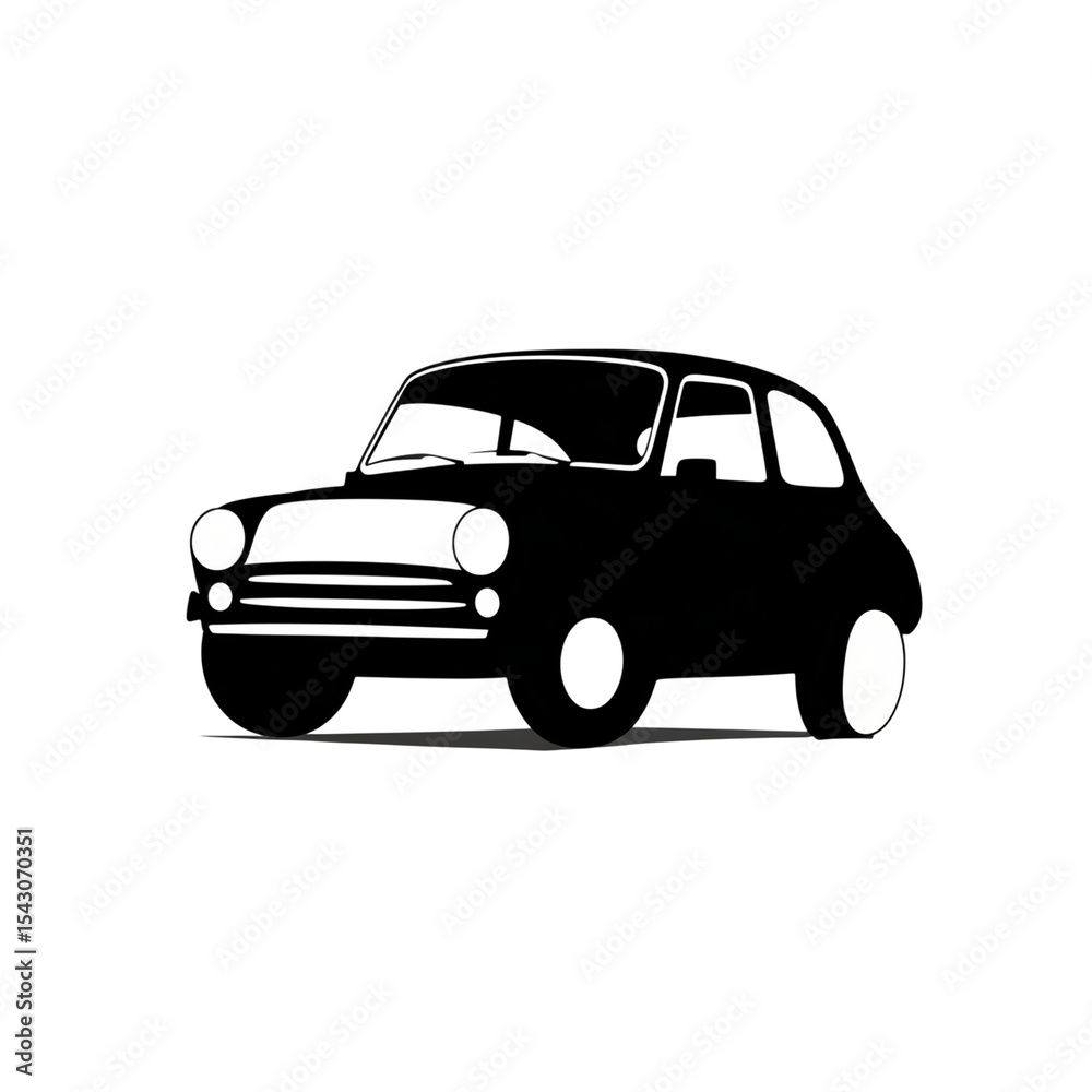 Obraz premium Classic car silhouette transparent background vector illustration